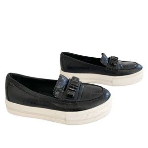 Ash Croc Embossed Leather Platform Jade Sneaker Embellished 8